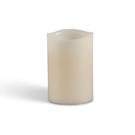 Everlasting Glow Everlasting Glow Bisque Vanilla Scent Melted Edge Pillar Flameless Flickering Candle 33078
